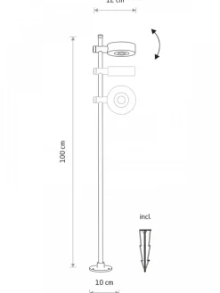 Lampa ogrodowa TESSA LED czarna 7W IP54 3000K