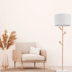 Lampa Podłogowa ALBERO Brązowy Beżowy Abażur 1xE27 170cm