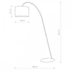 Lampa Podłogowa ALICE Czarny Złoty Abażur 1xE27 205cm