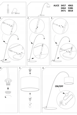 Lampa Podłogowa ALICE Czarny Złoty Abażur 1xE27 205cm