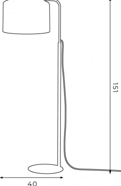 Lampa Podłogowa ARDEN Czarny Złoty Abażur 1xE27 151cm