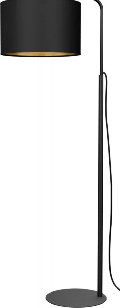 Lampa Podłogowa ARDEN Czarny Złoty Abażur 1xE27 151cm