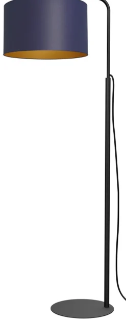 Lampa Podłogowa ARDEN Niebieski Złoty Abażur 1xE27 151cm