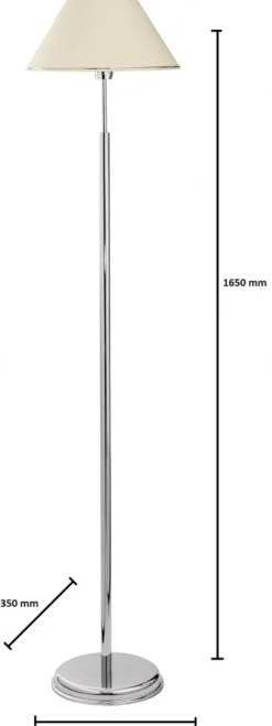 Lampa Podłogowa BEGAMO Srebrny Beżowy Abażur 1xE27 165 cm