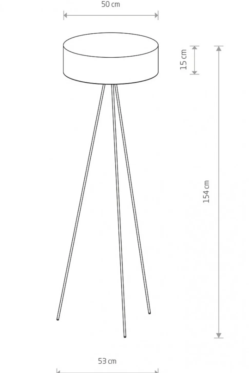 Lampa Podłogowa CADILAC Czarny Abażur 1xE27 154cm