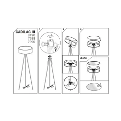 Lampa Podłogowa CADILAC Czarny Abażur 1xE27 154cm