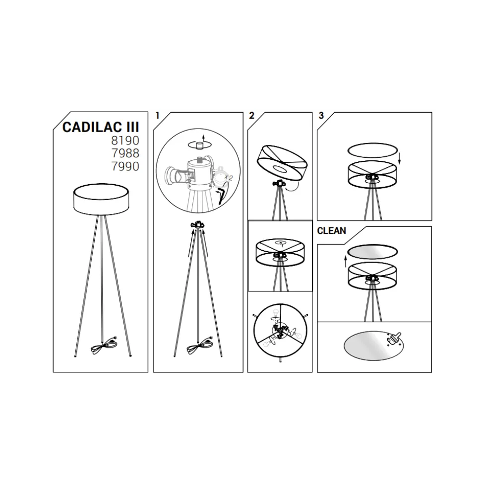 Lampa Podłogowa CADILAC Czarny Abażur 1xE27 154cm