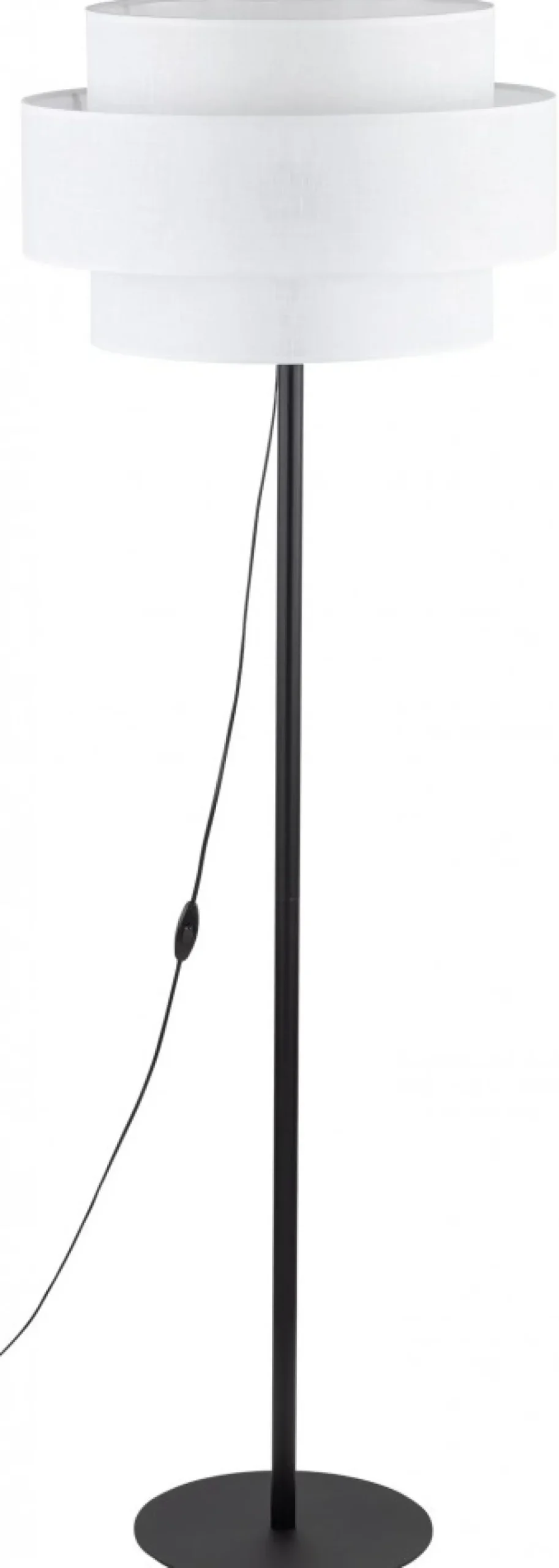 Lampa Podłogowa CALISTO Czarny Biały Abażur 1xE27 159 cm
