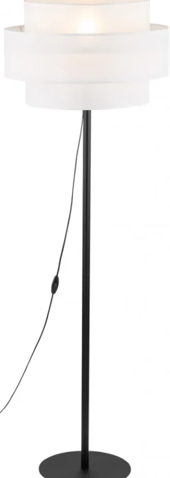 Lampa Podłogowa CALISTO Czarny Biały Abażur 1xE27 159 cm