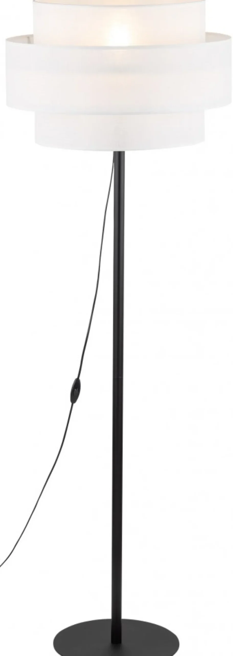 Lampa Podłogowa CALISTO Czarny Biały Abażur 1xE27 159 cm