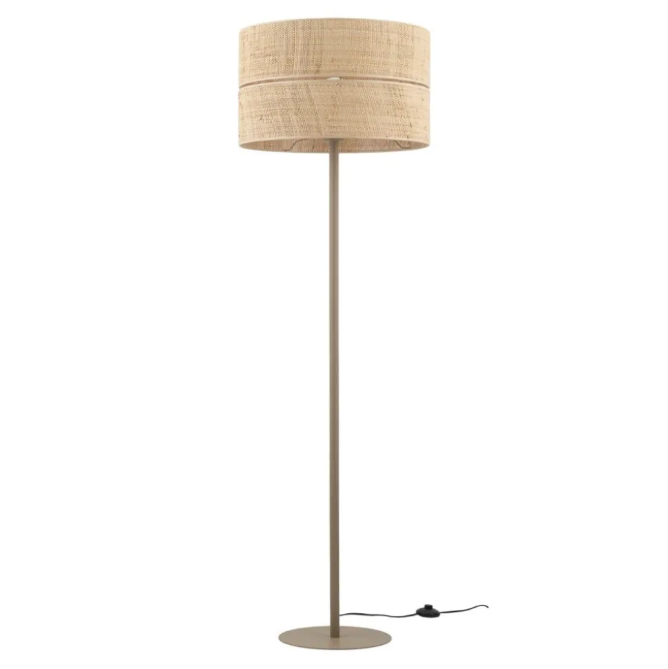 Lampa podłogowa CALMA sabia bezowa abażur słomkowy 1xE27