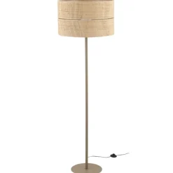 Lampa podłogowa CALMA sabia bezowa abażur słomkowy 1xE27