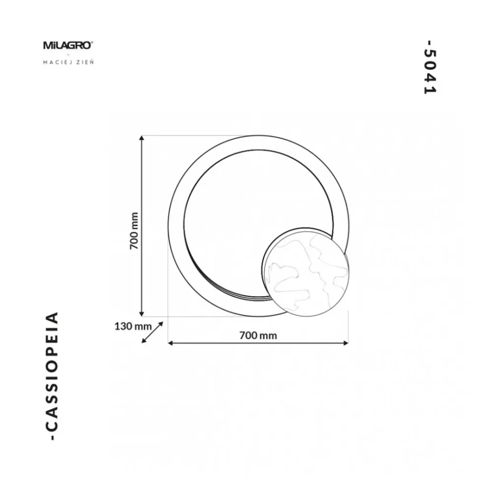 Lampa Podłogowa CASSIOPEIA Biały Złoty Marmur 8,5W LED 70cm