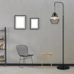 Lampa Podłogowa CLIFF Czarny Metalowy Klosz 1xE27 150cm