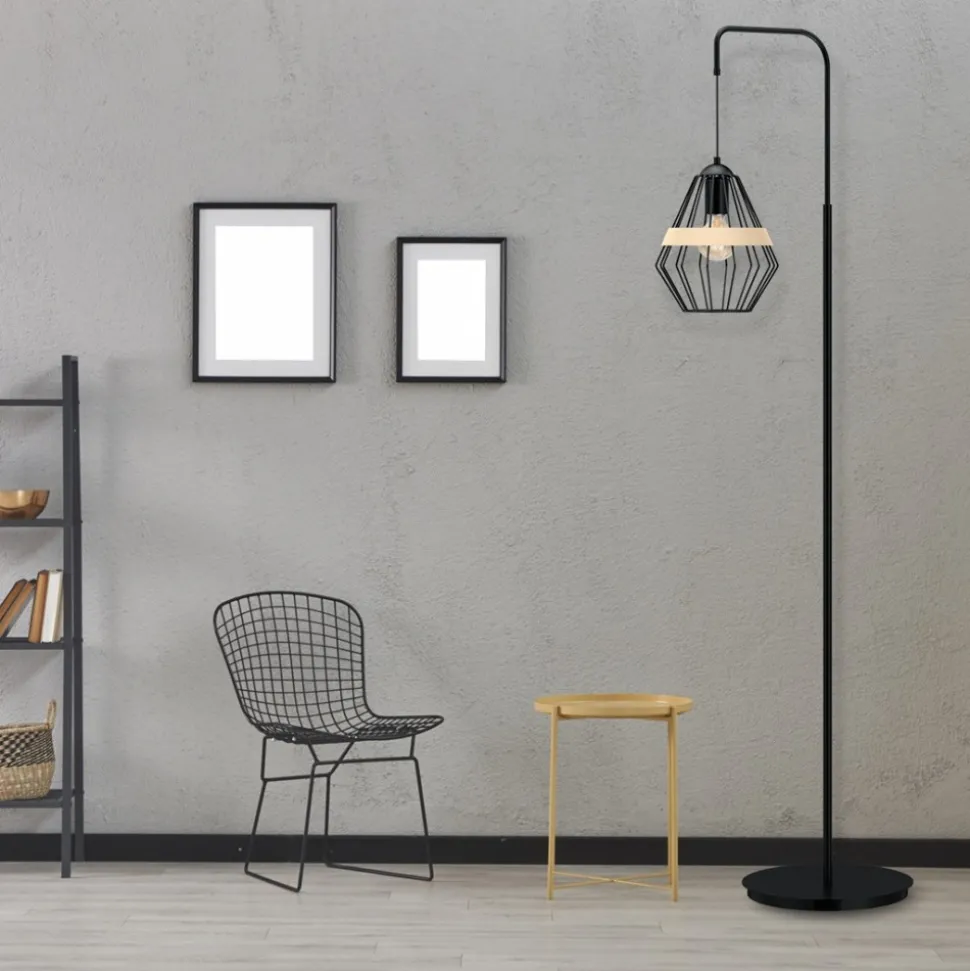 Lampa Podłogowa CLIFF Czarny Metalowy Klosz 1xE27 150cm
