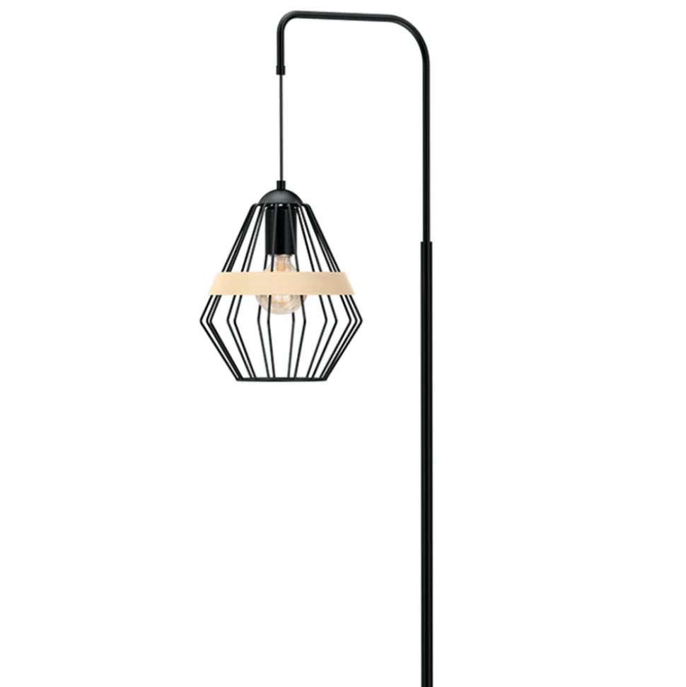 Lampa Podłogowa CLIFF Czarny Metalowy Klosz 1xE27 150cm