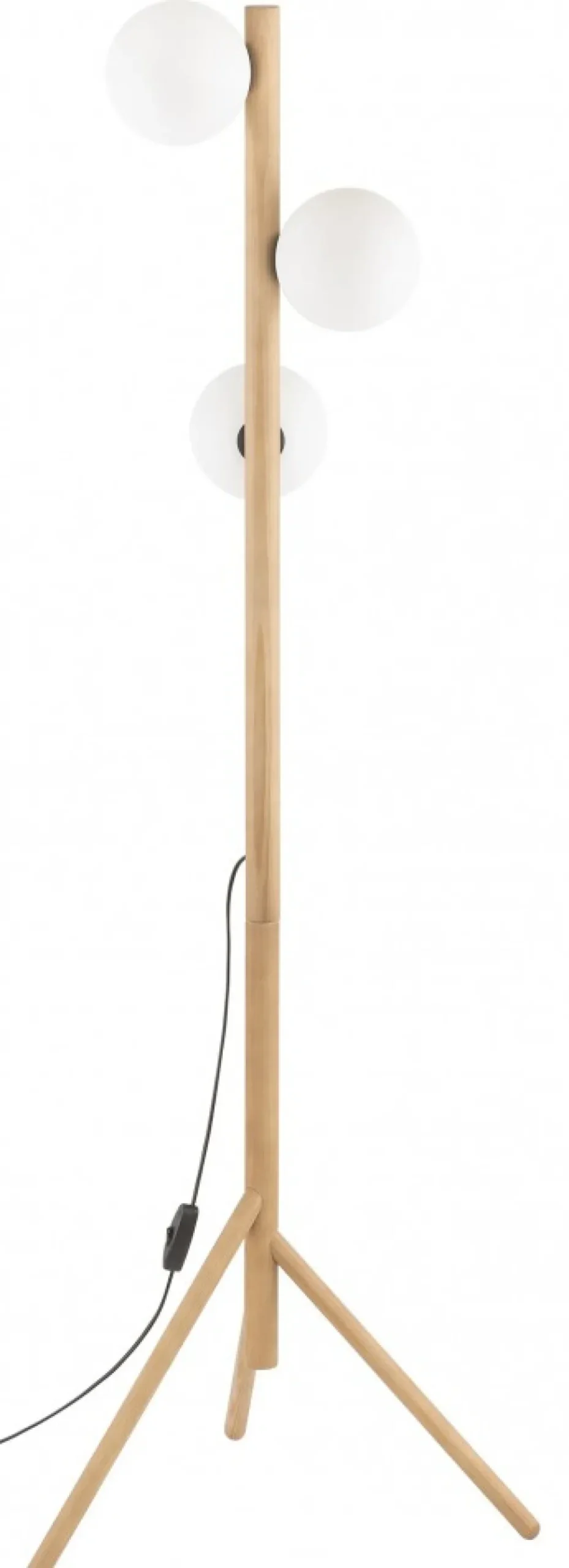 Lampa Podłogowa ESTERA Brązowy Białe Szklane Klosze 3xG9 150cm