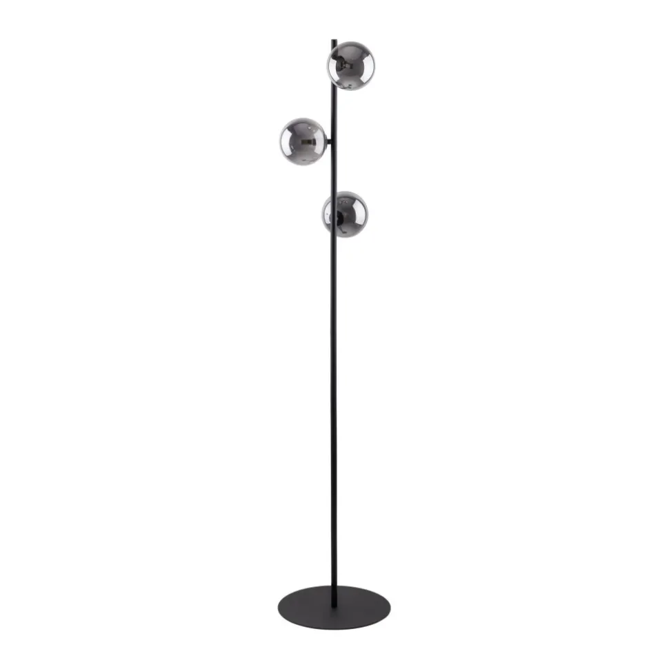 Lampa Podłogowa ESTERA Czarny Szklane Klosze 3xG9 151cm