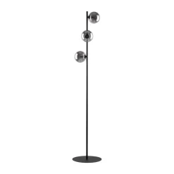 Lampa Podłogowa ESTERA Czarny Szklane Klosze 3xG9 151cm