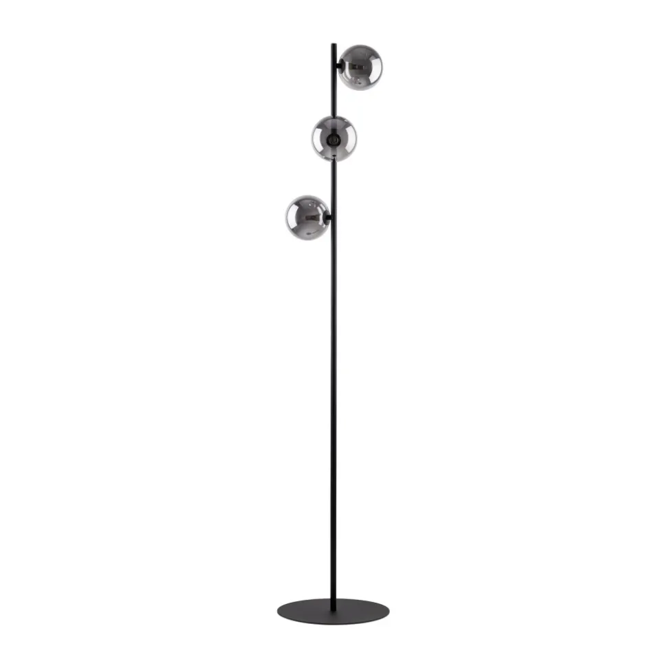 Lampa Podłogowa ESTERA Czarny Szklane Klosze 3xG9 151cm