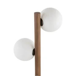 Lampa podłogowa ESTERA WOOD orzech klosz biały 3xG9