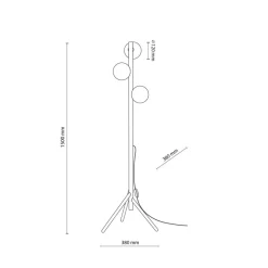 Lampa podłogowa ESTERA WOOD orzech klosz biały 3xG9
