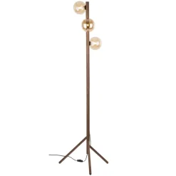 Lampa podłogowa ESTERA WOOD orzech 3xG9