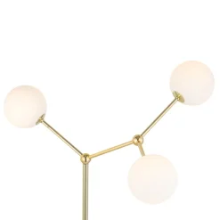 Lampa Podłogowa FAIRY Złoty Szklane Klosze 3xG9 150cm