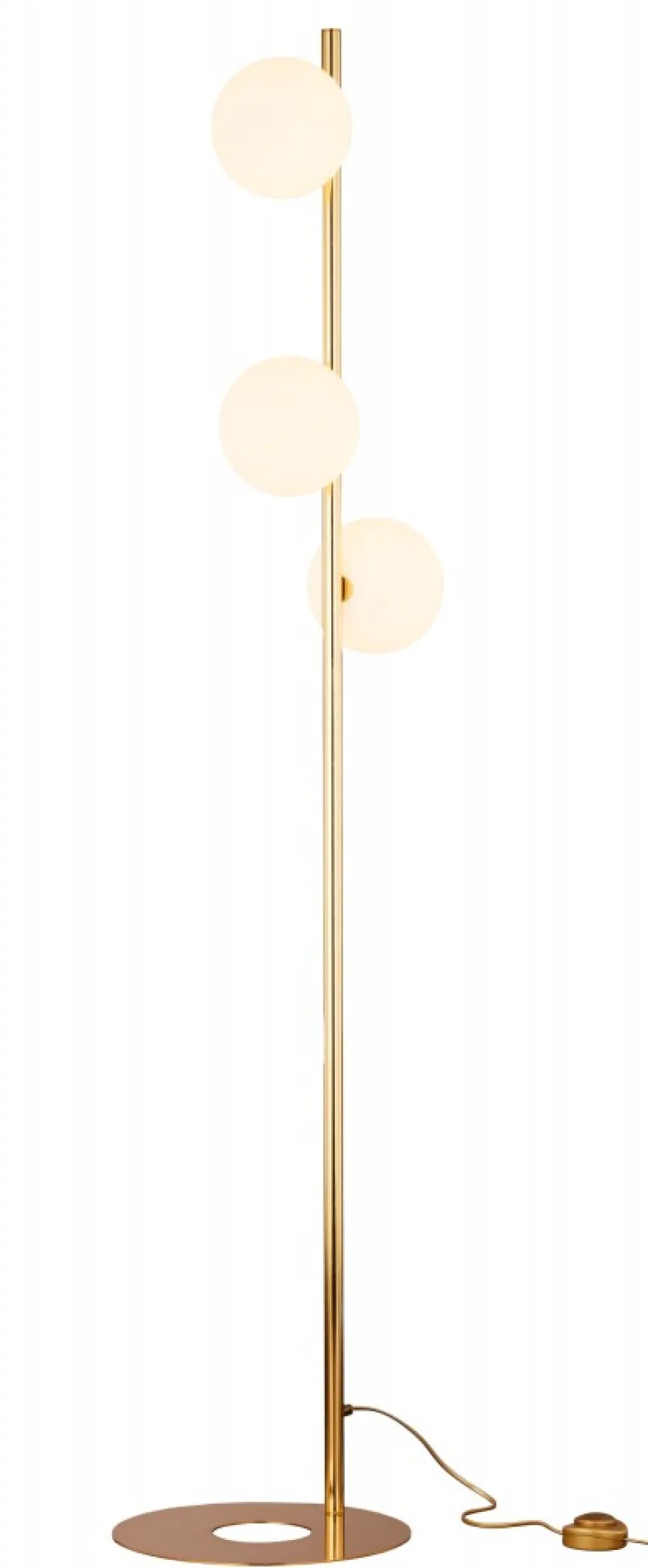 Lampa Podłogowa FEME Złoty Biały Szklane Klosze 3xG9 151 cm