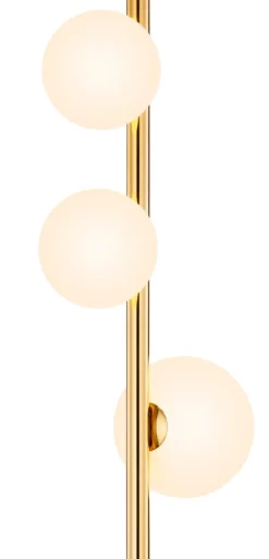Lampa Podłogowa FEME Złoty Biały Szklane Klosze 3xG9 151 cm