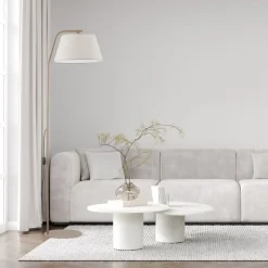 Lampa podłogowa FORMO sabia beżowa abażur len 1xE27