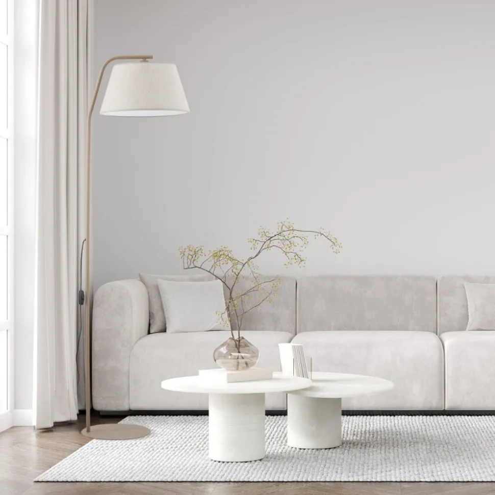 Lampa podłogowa FORMO sabia beżowa abażur len 1xE27
