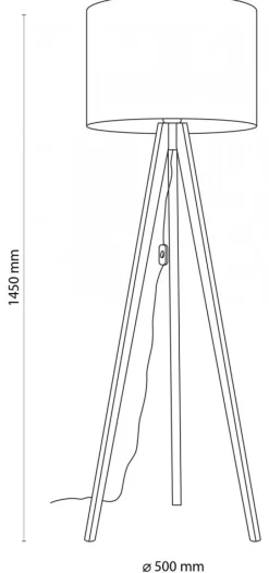 Lampa Podłogowa GRAND Orzech Brązowy Len Abażur 1xE27 150cm