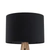 Lampa podłogowa GRAND orzech abażur len 1xE27