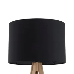 Lampa podłogowa GRAND orzech abażur len 1xE27