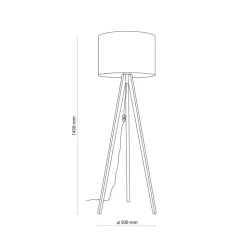 Lampa podłogowa GRAND orzech abażur len 1xE27