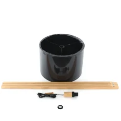 Lampa podłogowa GRAND orzech abażur len 1xE27