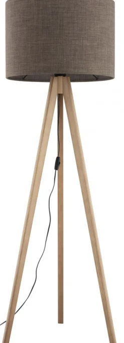 Lampa Podłogowa GRAND Sosna Brązowy Abażur 1xE27 150cm