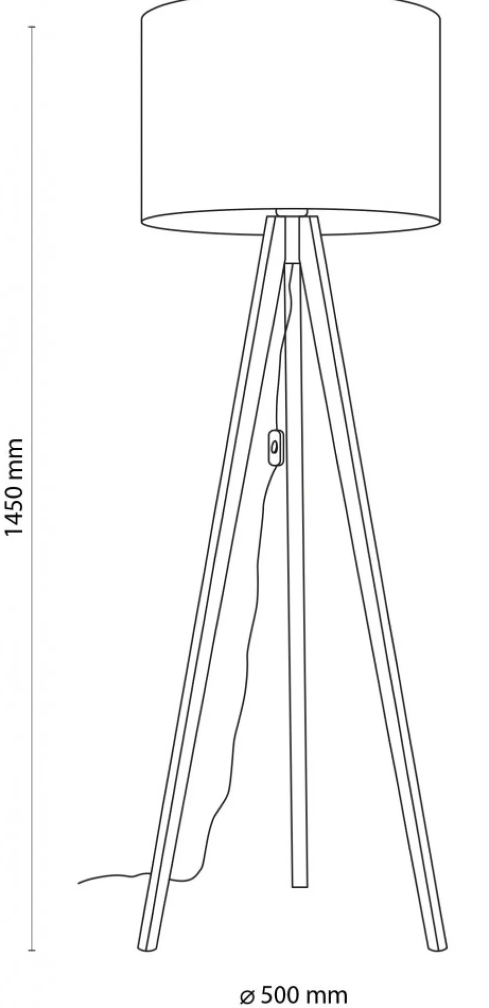 Lampa Podłogowa GRAND Sosna Brązowy Abażur 1xE27 150cm