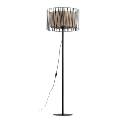 Lampa Podłogowa HARMONY Czarny Beżowy Abażur 1xE27 158 cm