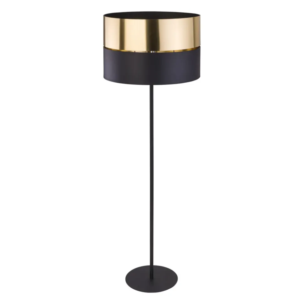 Lampa Podłogowa HILTON Czarny Złoty Abażur 1xE27 159cm