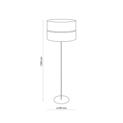 Lampa Podłogowa HILTON Czarny Złoty Abażur 1xE27 159cm
