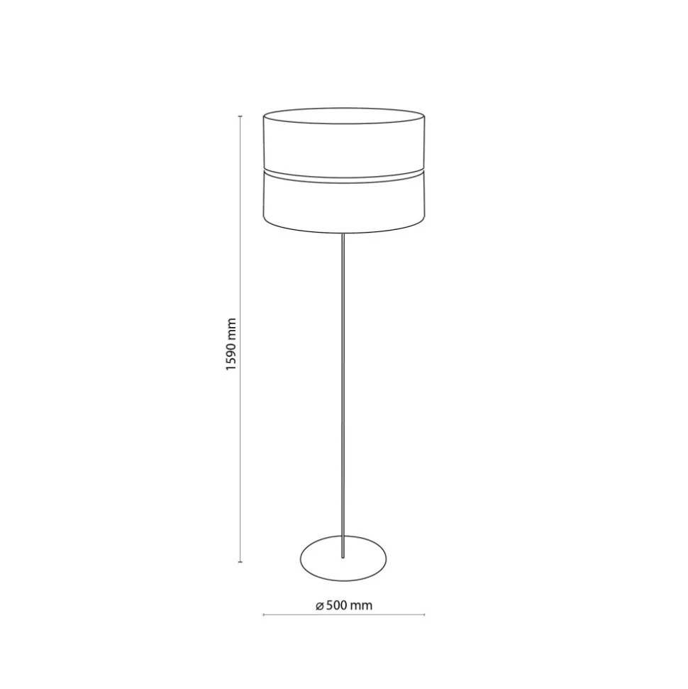 Lampa Podłogowa HILTON Czarny Złoty Abażur 1xE27 159cm