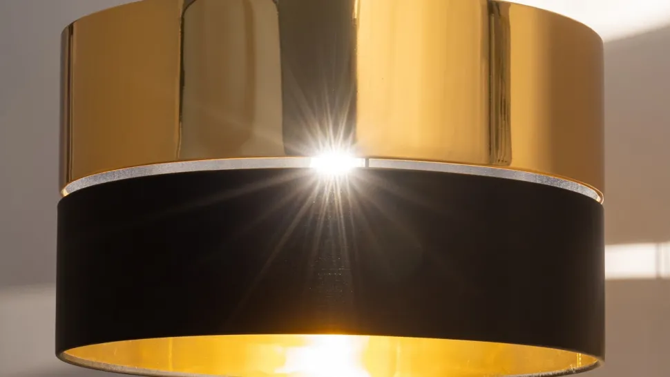 Lampa Podłogowa HILTON Czarny Złoty Abażur 1xE27 159cm