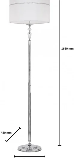 Lampa Podłogowa HILTON Srebrny Szary Abażur 3xE27 168 cm