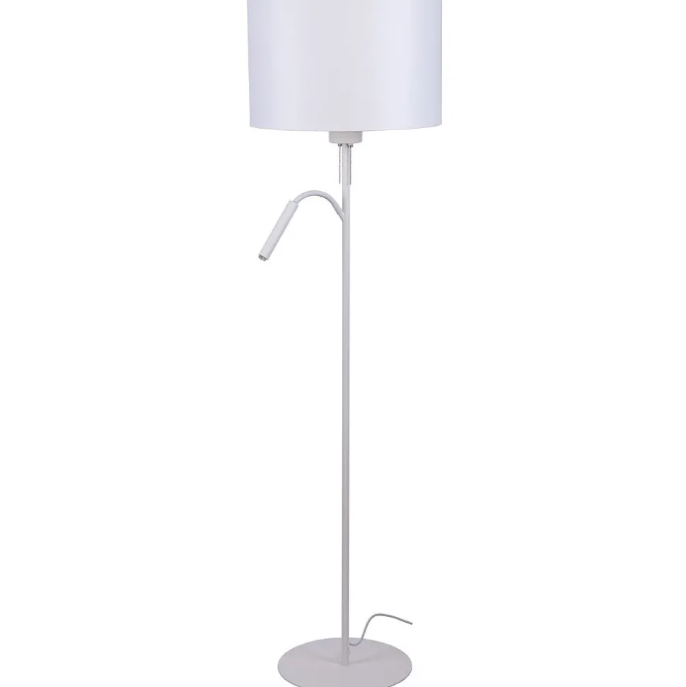 Lampa Podłogowa HOTEL PLUS Biały Abażur 1xE27 1xG9 168cm