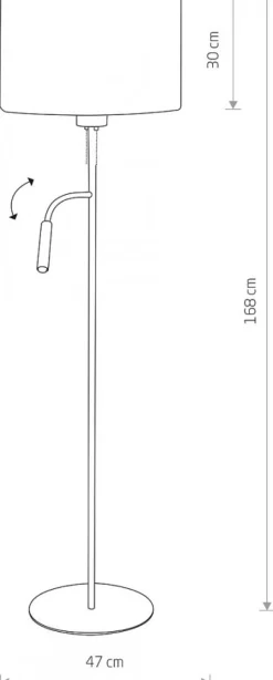 Lampa Podłogowa HOTEL PLUS Biały Abażur 1xE27 1xG9 168cm