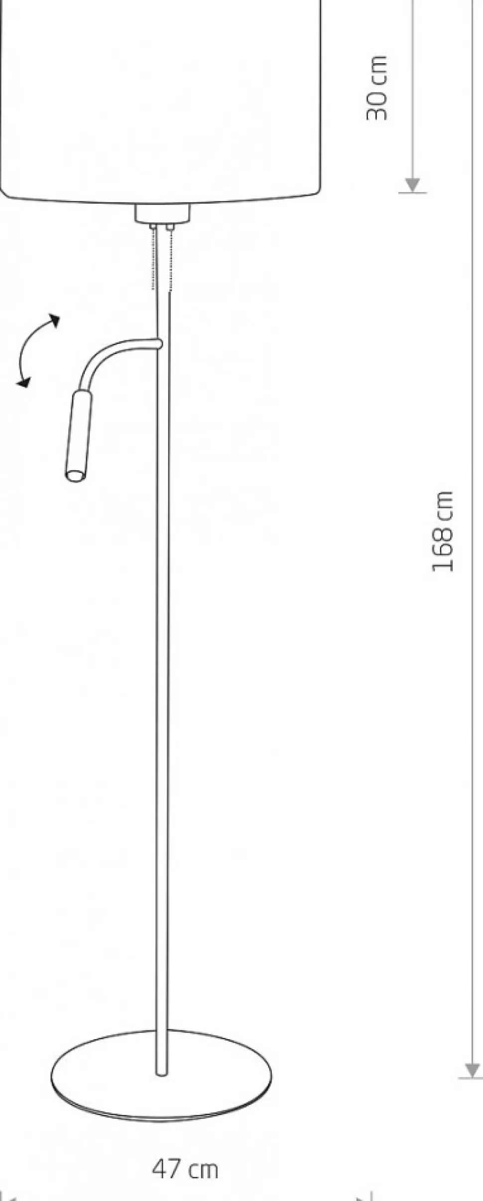 Lampa Podłogowa HOTEL PLUS Biały Abażur 1xE27 1xG9 168cm