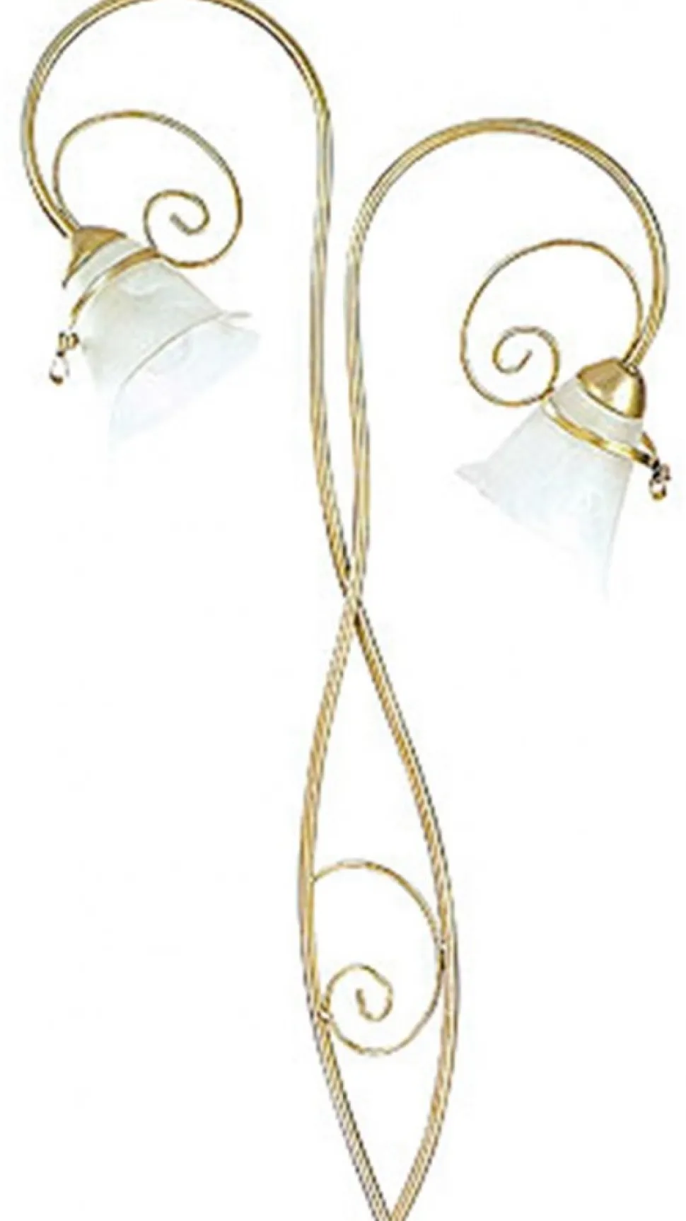 Lampa Podłogowa KOKARDA Złoty Szklany Klosz 2xE14 169cm