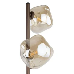 Lampa podłogowa LAVA brązowa klosz koniak 3xG9